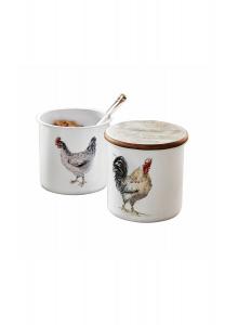 Жестяной набор из 2 штук Nobles белый/коричневый Loberon