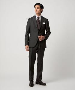 Однобортный костюм из шерсти и мохеровой саржи с тремя пуговицами, размер S United Arrows, цвет Dk.Gray