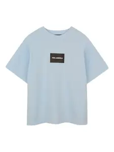 Футболка с графичным принтом Karl Lagerfeld Kids, синий