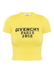Топ в рубчик с логотипом Givenchy, желтый