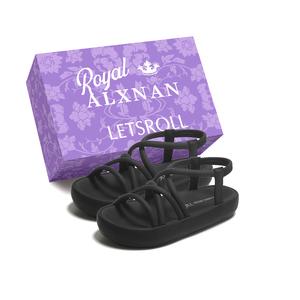 Alxnan Римские сандалии женские черные с коробкой, цвет Black+Box