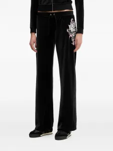 Спортивные брюки с боковым принтом Juicy Couture, черный