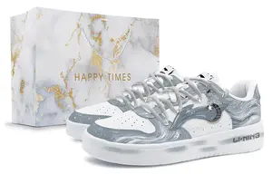 LINING Кроссовки для скейтборда Pontoon Boats, нескользящие, водонепроницаемые, износостойкие, с низким верхом, унисекс, серо-белые