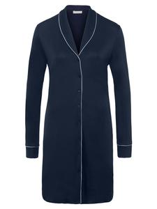 Hanro Ночная рубашка 'Natural Comfort' в темно-синем цвете