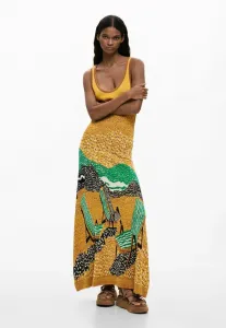 Длинное платье на бретелях Desigual, Yellow