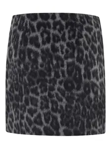 Мини-юбка с карманом и леопардовым принтом Federica Tosi, черный
