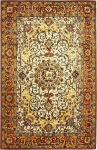 Ковер SAFAVIEH, 122 x 183 см, Persian Legend Collection, Ivory & Rust, ручной работы из традиционной шерсти, идеален для помещений с высокой проходимостью: прихожая, гостиная, спальня (PL531A)