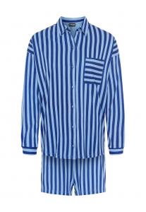 Короткий пижамный комплект LSCN by LASCANA, светло-синий/темно-синий