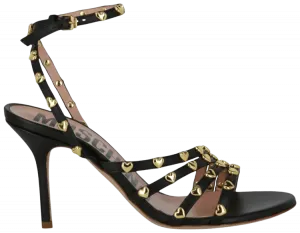 Женские босоножки Moschino на каблуке с заклепками, черные