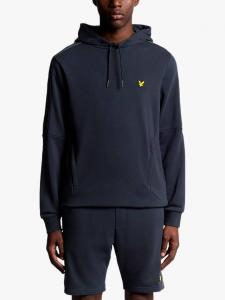 Худи с хлопковым составом и отделкой тесьмой Lyle & Scott, Dark Navy