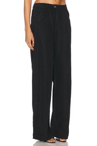 Брюки из льна с завышенной талией Eddie Eb Denim, Black