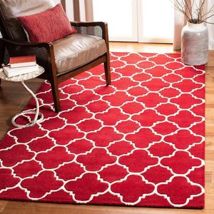 Ковер SAFAVIEH, 267 x 267 см, Chatham Collection, Red & Ivory, ручной работы Quatrefoil Trellis из шерсти, идеален для помещений с высокой проходимостью в гостиной, спальне (CHT717G)
