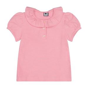 Поло Eliza Ruffle Polo для девочек в розовую мини-полоску Busy Bees