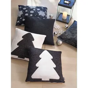 Декоративная подушка X-Mas Tree Рождество, елка, с наполнителем, чехол на молнии H.O.C.K., Schwarz, weiß + gemustert