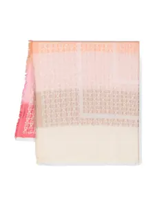 Шарф с бахромой и монограммой Liu Jo, розовый