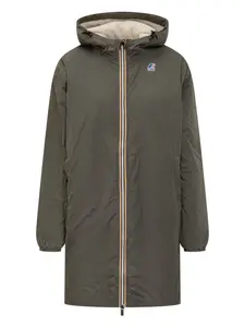 Длинная куртка с капюшоном K-Way, зеленый