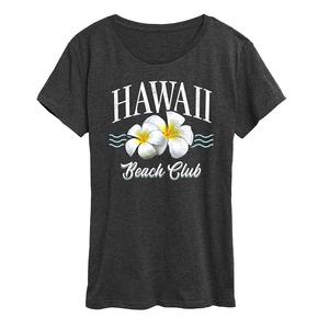 Женская футболка с рисунком Hawaii Beach Club, цвет Heather Charcoal