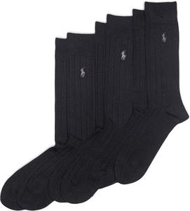 POLO RALPH LAUREN Мужские ребристые классические носки Crew (3 пары), Black