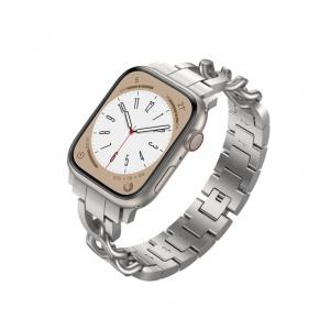 Браслет IBOANN совместим с Apple, нержавеющая сталь, одинарное джинсовое звено - черный