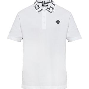 Поло Greca с коротким рукавом и прямым подолом VERSACE, белый