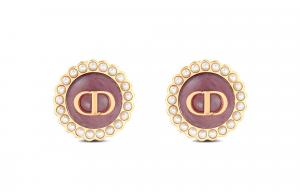 Dior Серьги-гвоздики женские, розово-золотые