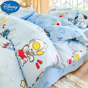 Disney Комплект постельного белья из 4 предметов (пододеяльник 180х220 см, 2 наволочки), детский, хлопок, Aote Yongshi