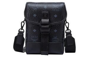 Сумка кросс-боди Aren Visetos из лакированного холста с кожаными вставками Trumpets мужская черная MCM