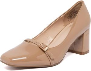 Туфли-лодочки на широком каблуке Jones New York для женщин - классические туфли с заостренным носком, с амортизирующей стелькой и нескользящей подошвой для работы, офиса и вечернего выхода, Nougat-aubin