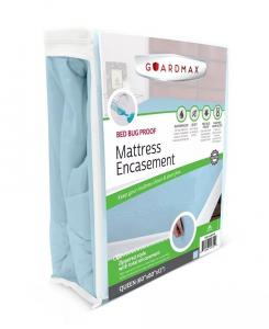 Водонепроницаемый чехол для матраса на молнии — размер Queen (глубина 11–13) — серый Guardmax, синий