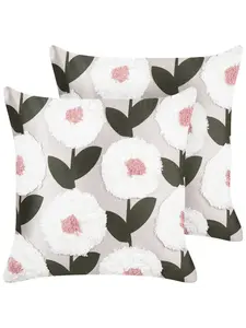 Декоративная подушка Beliani 2er Set Deko KUNRI, цвет rosa/weiß/grün