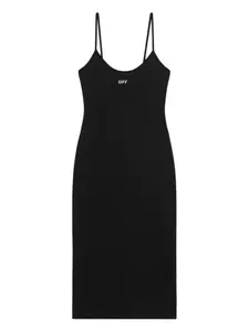 Элегантное миди-платье на бретелях Off-White, черный