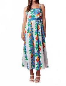 Хади Флорал Макси Платье в сине-многоцветном Peach Love