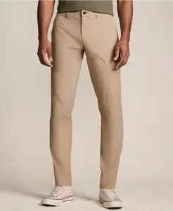 Мужские облегающие брюки Performance Lands' End, загар/бежевый