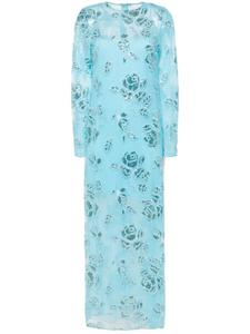 ROTATE BIRGER CHRISTENSEN платье макси с цветочной вышивкой, синий