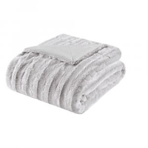 Плед из искусственного меха Madison Park Duke, серый