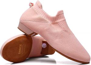 Танцевальные туфли-носки для женщин и мужчин, многофункциональные, ультрапортативные, с нескользящей подошвой, танцевальные кроссовки, повседневная обувь Generic, розовый