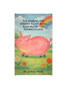 Mr. & Mrs. Panda Гостевое полотенце с изображением единорога и свиньи и надписью белого цвета