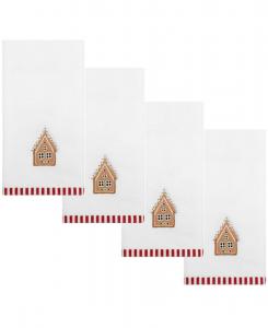 Набор из 4 хлопковых полотенец для рук в виде пряничного человечка, 45 см x 28 см Avanti, White