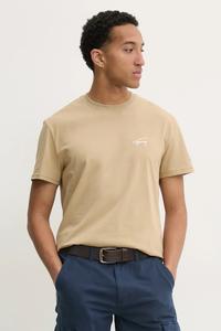 Хлопковая футболка Tommy Jeans, бежевый