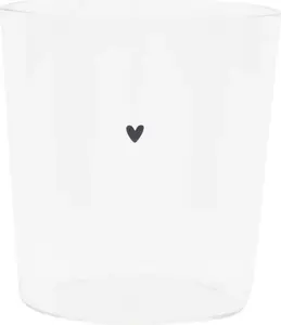 Стакан для воды HEART с маленьким черным сердцем, 300 мл, Bastion Collections