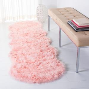 Ковер-дорожка SAFAVIEH, 77 x 244 см, Faux Sheep Skin Collection Pink FSS115G Silken Glam