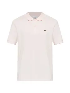 Поло с короткими рукавами и логотипом Lacoste, розовый