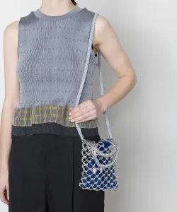 Серебряная сумка через плечо из макраме с чехлом Tricot