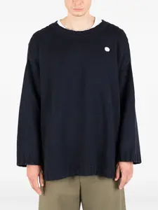 Свитер с широкими рукавами и нашивкой-логотипом Société Anonyme, синий