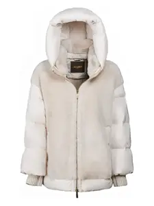 Пуховик с меховой вставкой Moorer, нейтральный