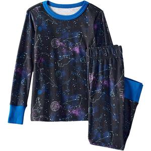Пижамный комплект удобного кроя для детей 2–16 лет Lands' End, цвет Black Galaxy Cosmos