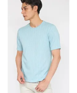 Футболка JQ с коротким рукавом и круглым вырезом в елочку Tornado Mart, цвет Saxe Blue