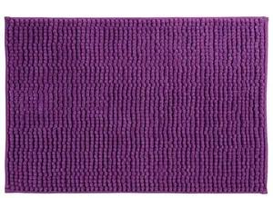 MSV Коврик для ванной, коврик для душа, коврик для ванной из синели с глубоким ворсом, 40 х 60 см - фиолетовый/фиолетовый