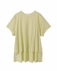 Футболка с неровным, сильно скрученным трикотажным полотном Plain People, цвет Yellow Green