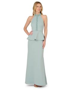 Женское платье с бисером и воротником-халтером Adrianna Papell, Aqua Dust